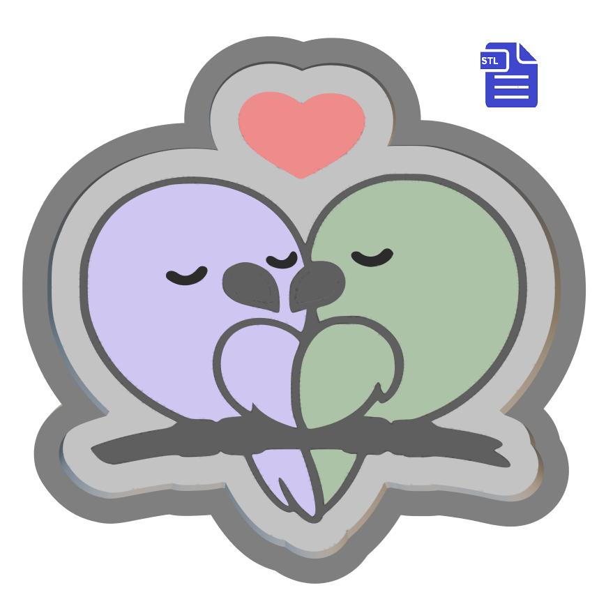 1pc Lovebirds Bath Bomb Mold STL File