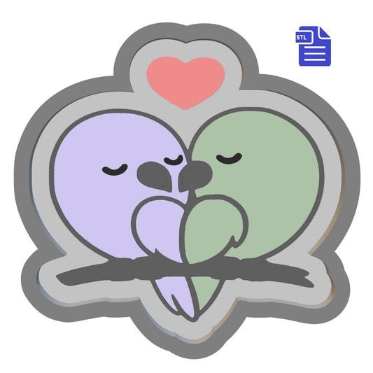 1pc Lovebirds Bath Bomb Mold STL File