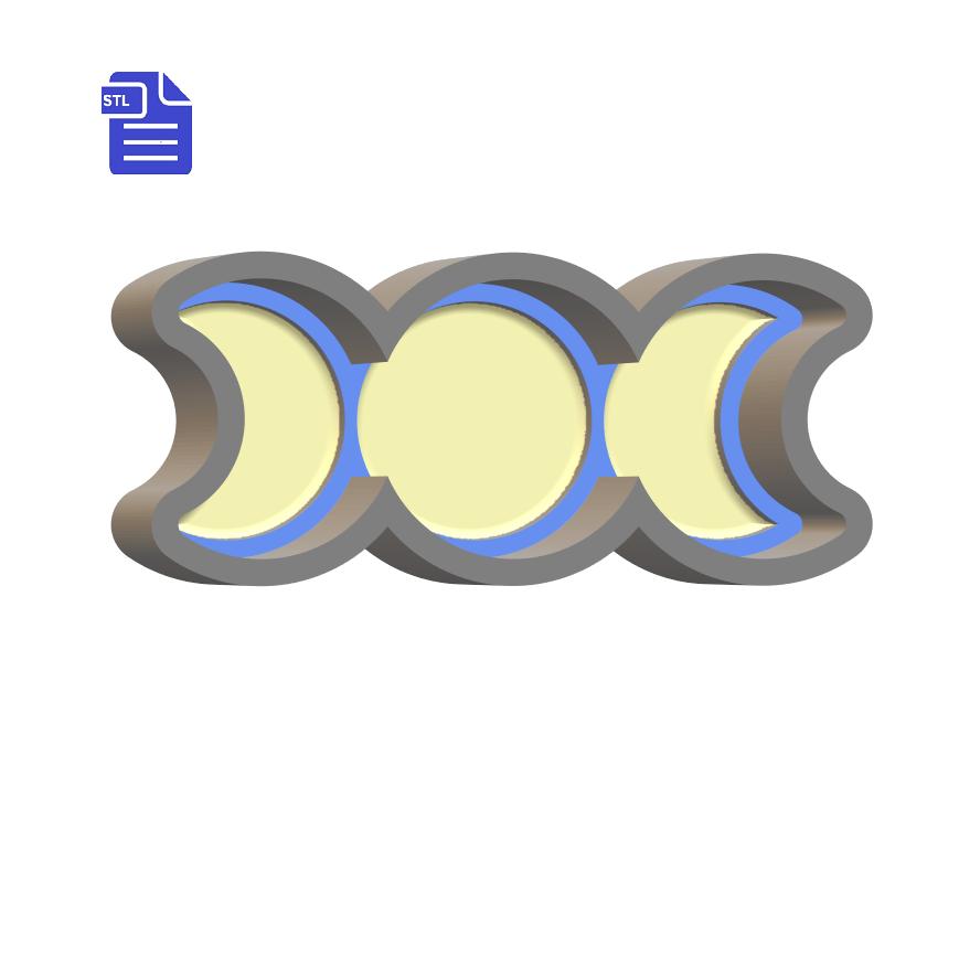 1pc Moon Phases Bath Bomb Mold STL File