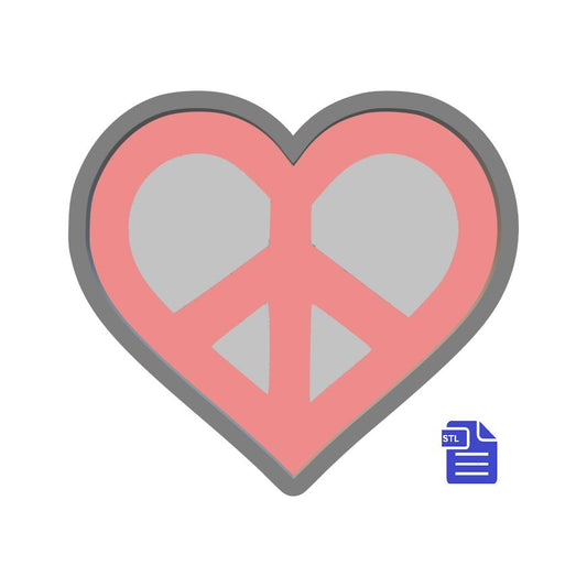 1pc Peace Heart Bath Bomb Mold STL File