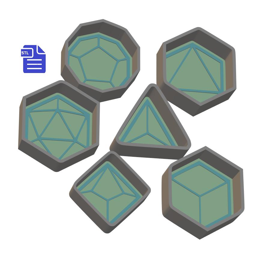 1pc Polyhedral Dice Bath Bomb Mold STL File