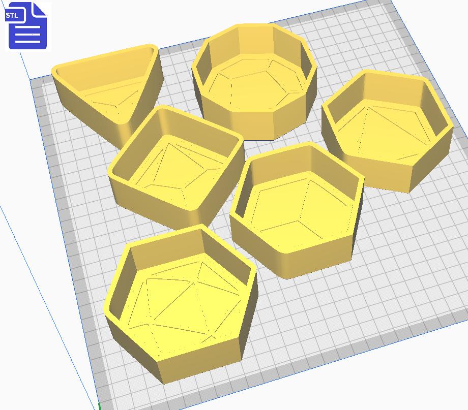 1pc Polyhedral Dice Bath Bomb Mold STL File