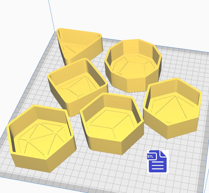1pc Polyhedral Dice Bath Bomb Mold STL File