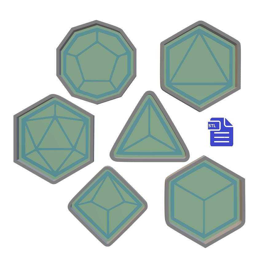 1pc Polyhedral Dice Bath Bomb Mold STL File