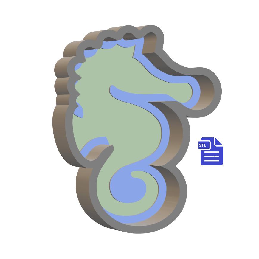 1pc Seahorse Bath Bomb Mold STL File