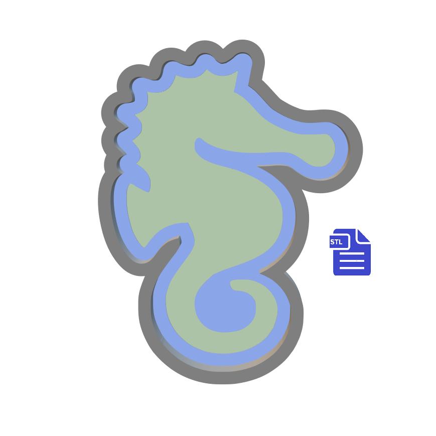 1pc Seahorse Bath Bomb Mold STL File
