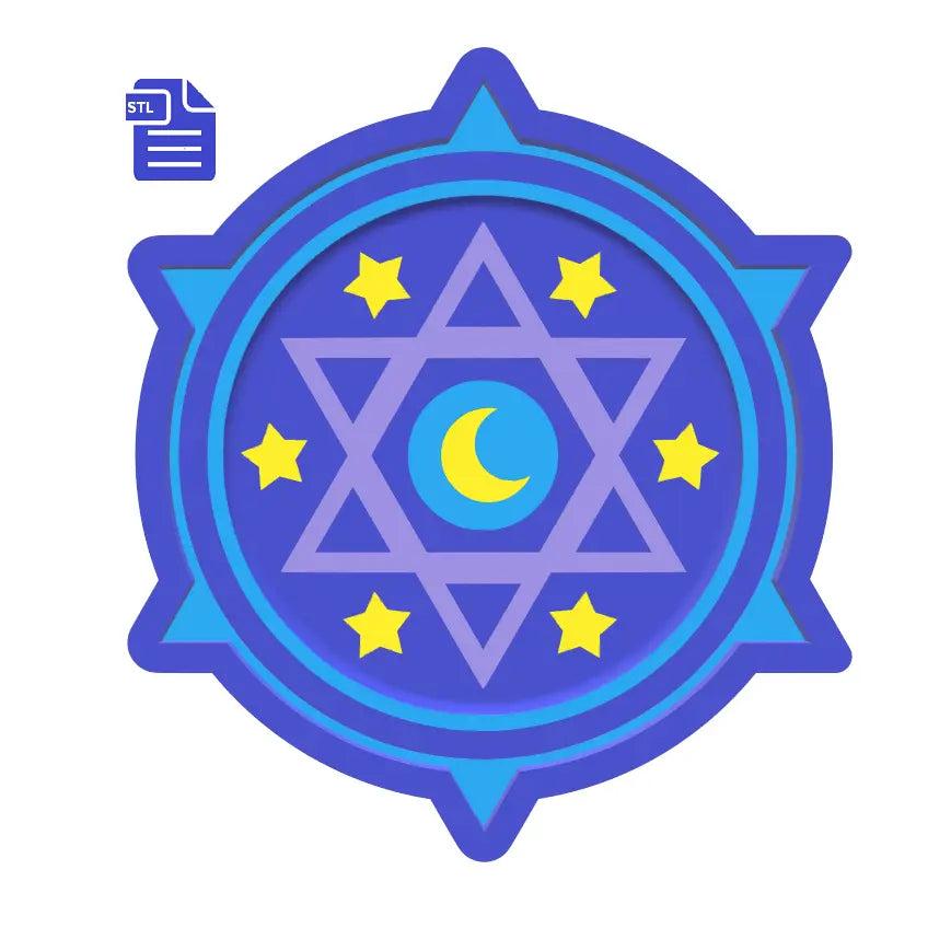 1pc Six of Pentacles Bath Bomb Mold STL File