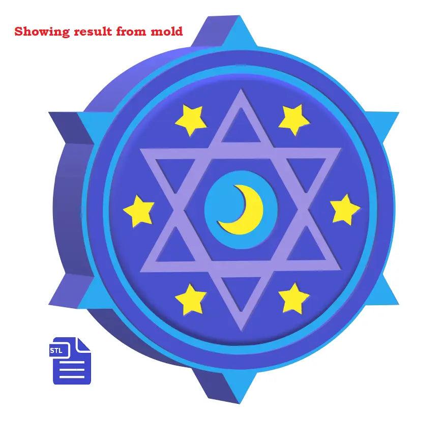 1pc Six of Pentacles Bath Bomb Mold STL File