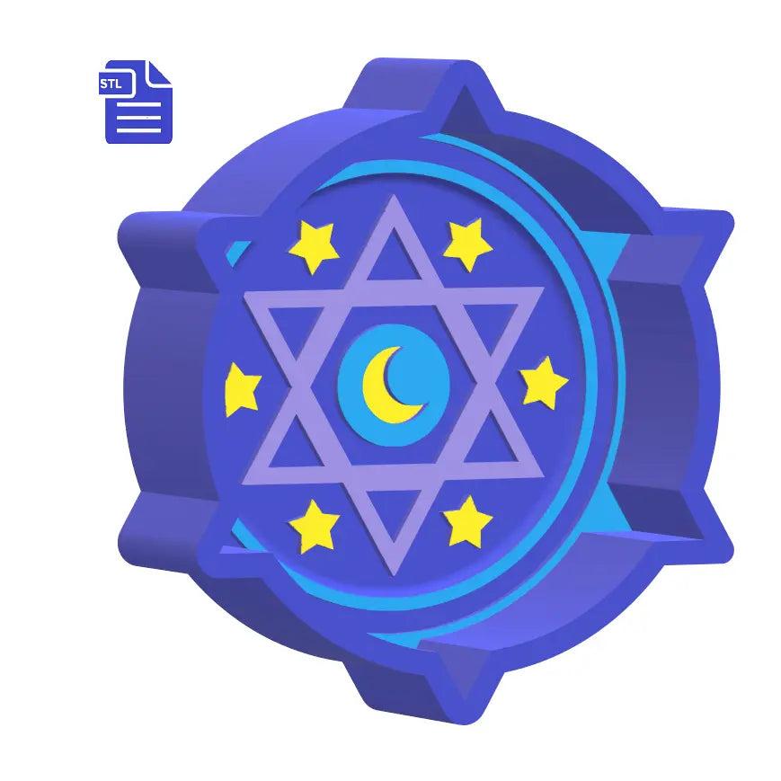 1pc Six of Pentacles Bath Bomb Mold STL File