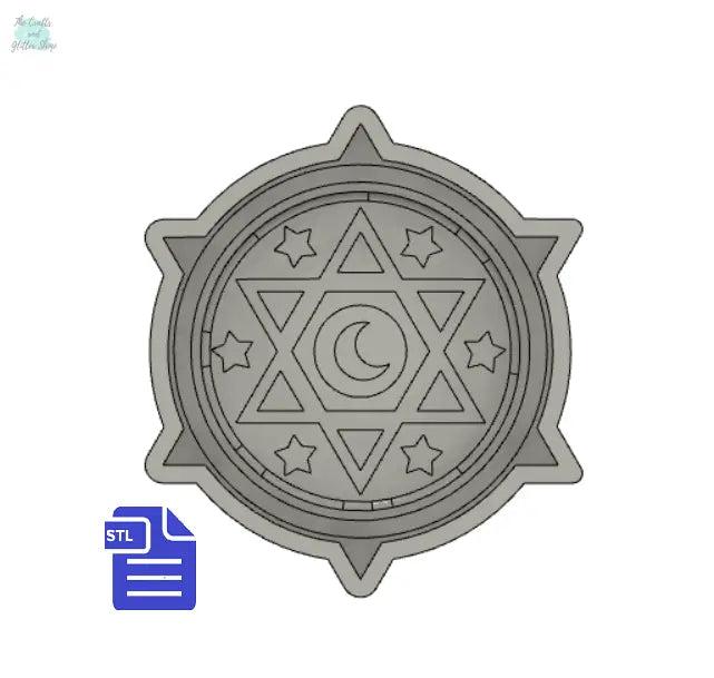 1pc Six of Pentacles Bath Bomb Mold STL File