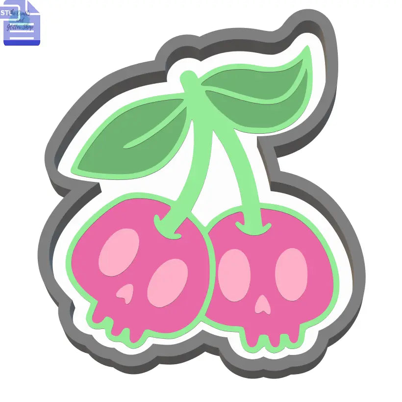 1pc Skull Cherries Bath Bomb Mold STL File - The Crafts and Glitter Shop