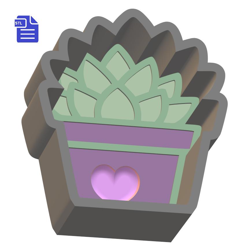 1pc Succulent Bath Bomb Mold STL File