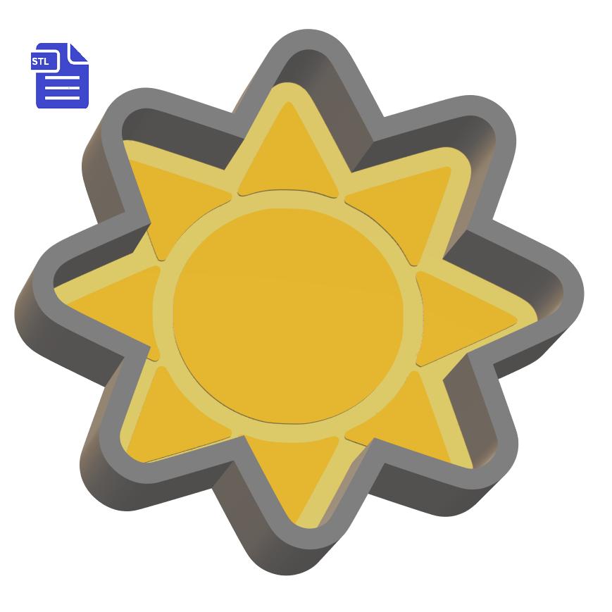 1pc Sun Bath Bomb Mold STL File