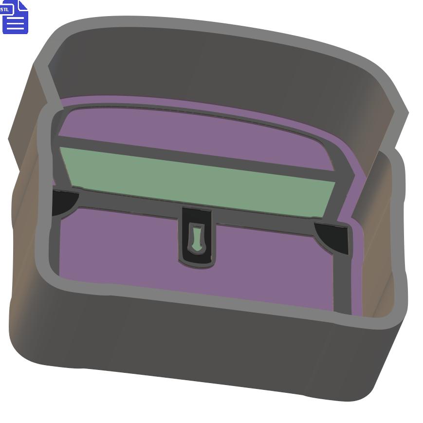 1pc Treasure Chest Bath Bomb Mold STL File