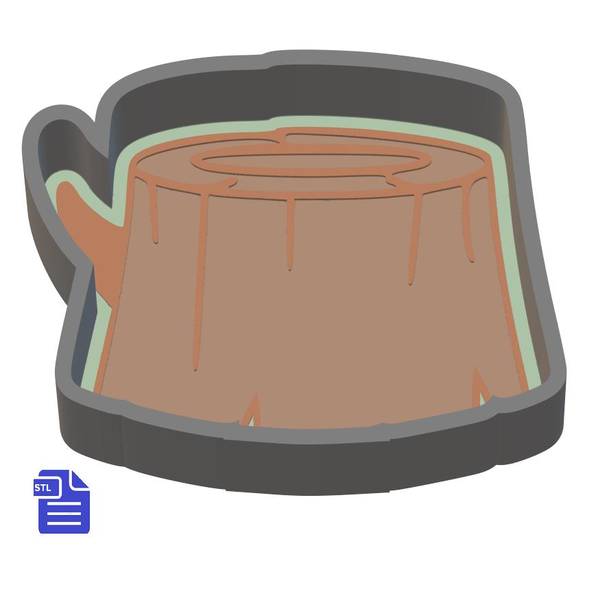 1pc Tree Stump Bath Bomb Mold STL File