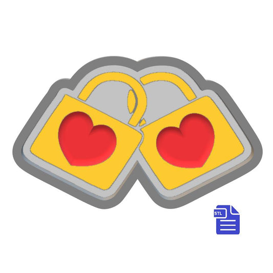 1pc Valentine Padlocks Bath Bomb Mold STL File