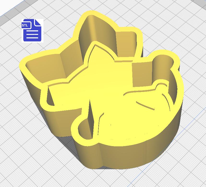 1pc Yoga Cat Bath Bomb Mold STL File
