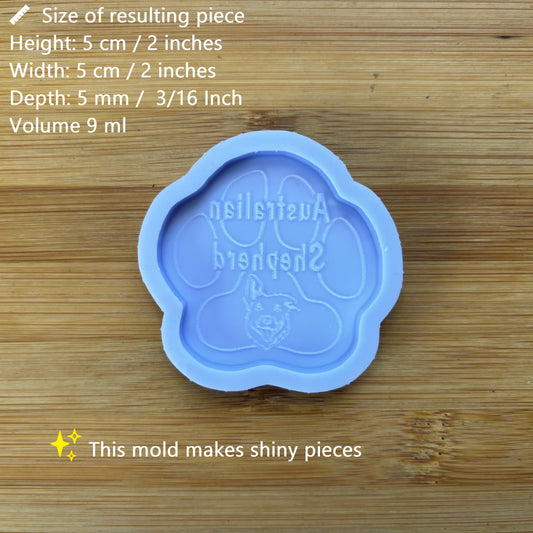 2" Australian Shepherd Silicone Mold