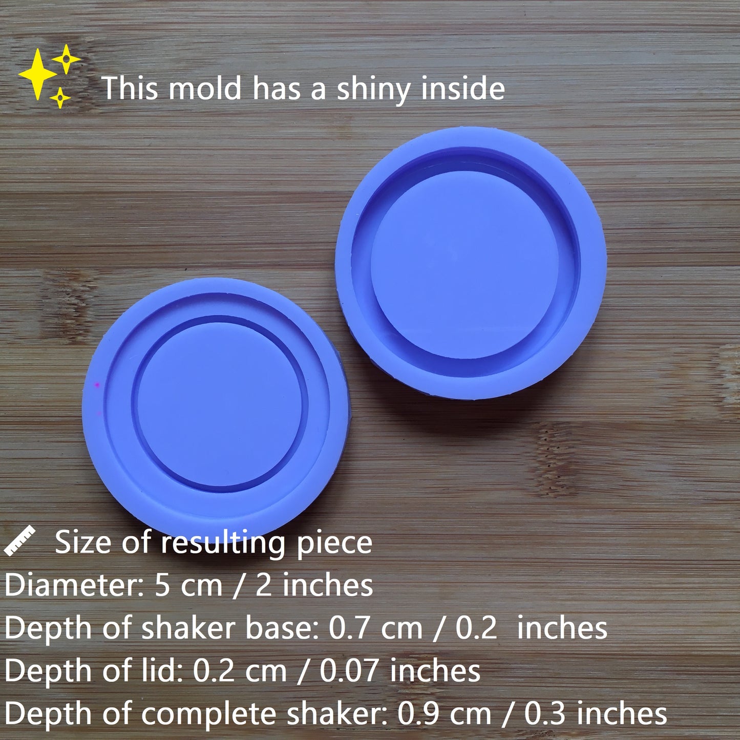 2" Circle Shaker with lid Silicone Mold