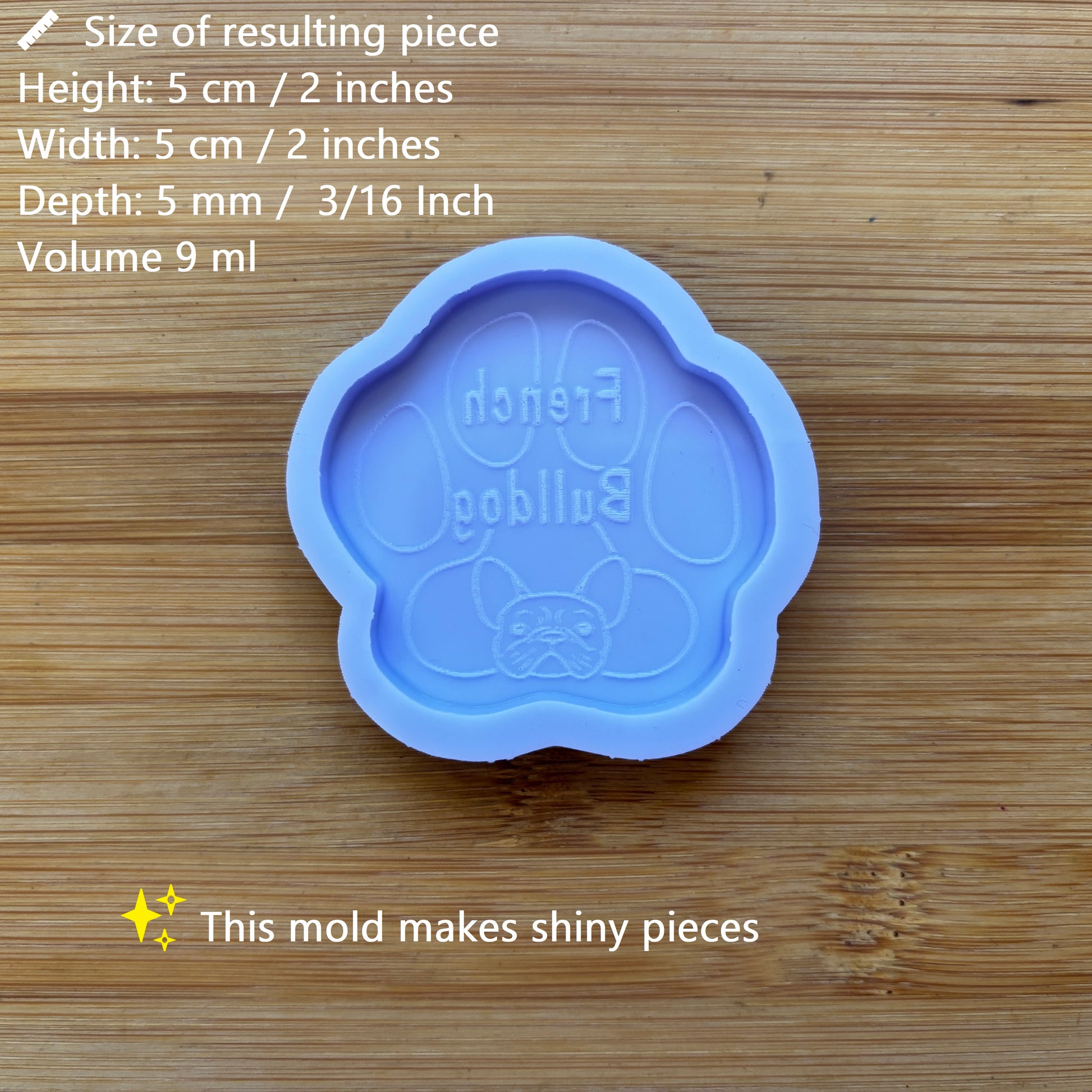 2" French Bulldog Silicone Mold