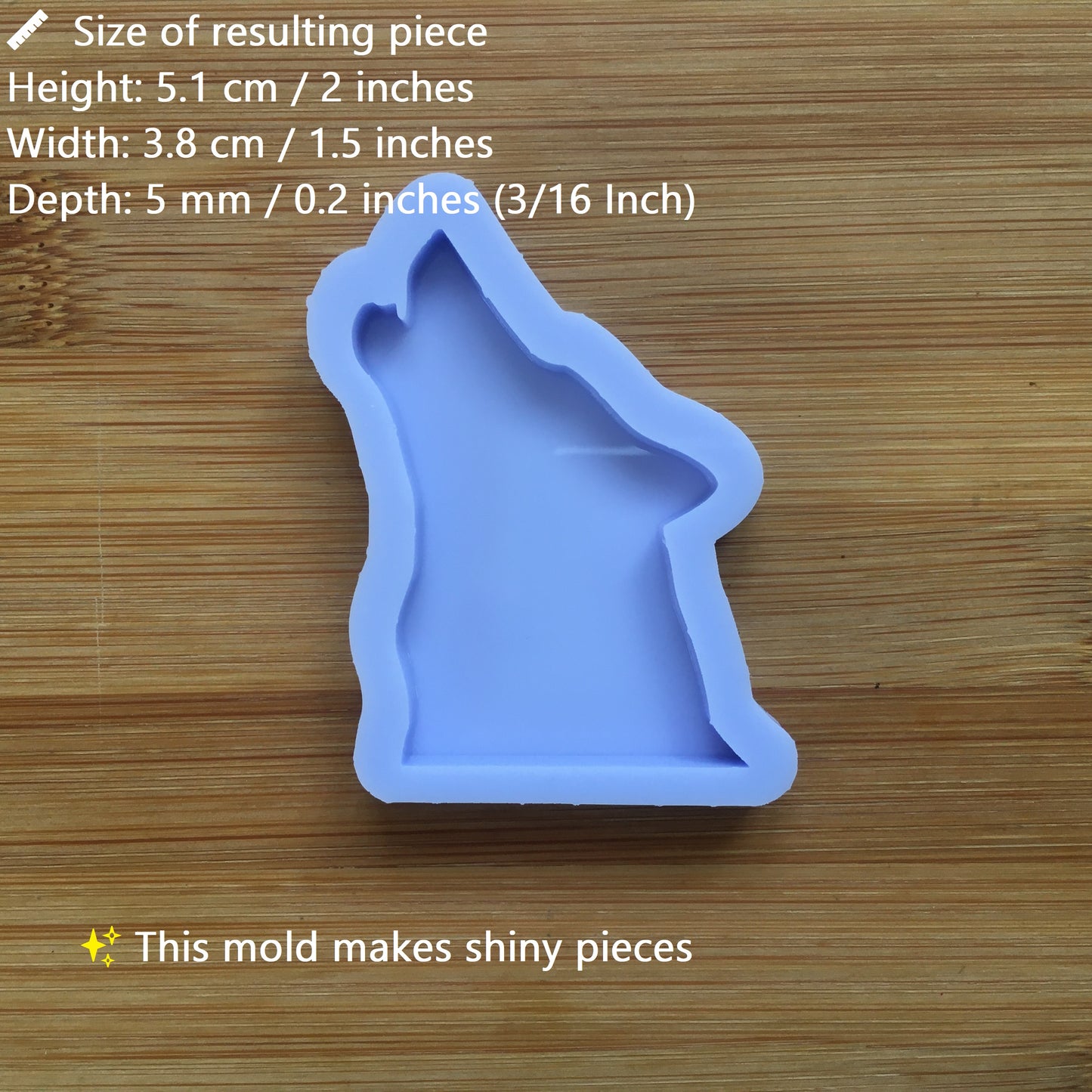 2" Howling Wolf Silicone Mold