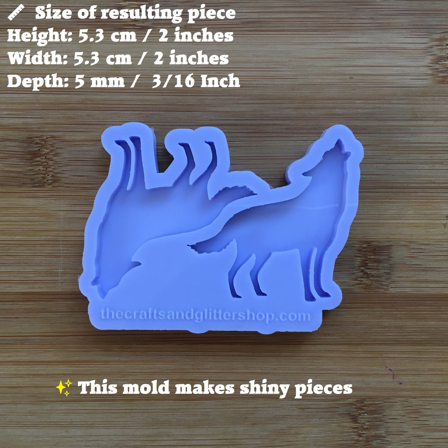 2" Howling Wolf Silicone Mold