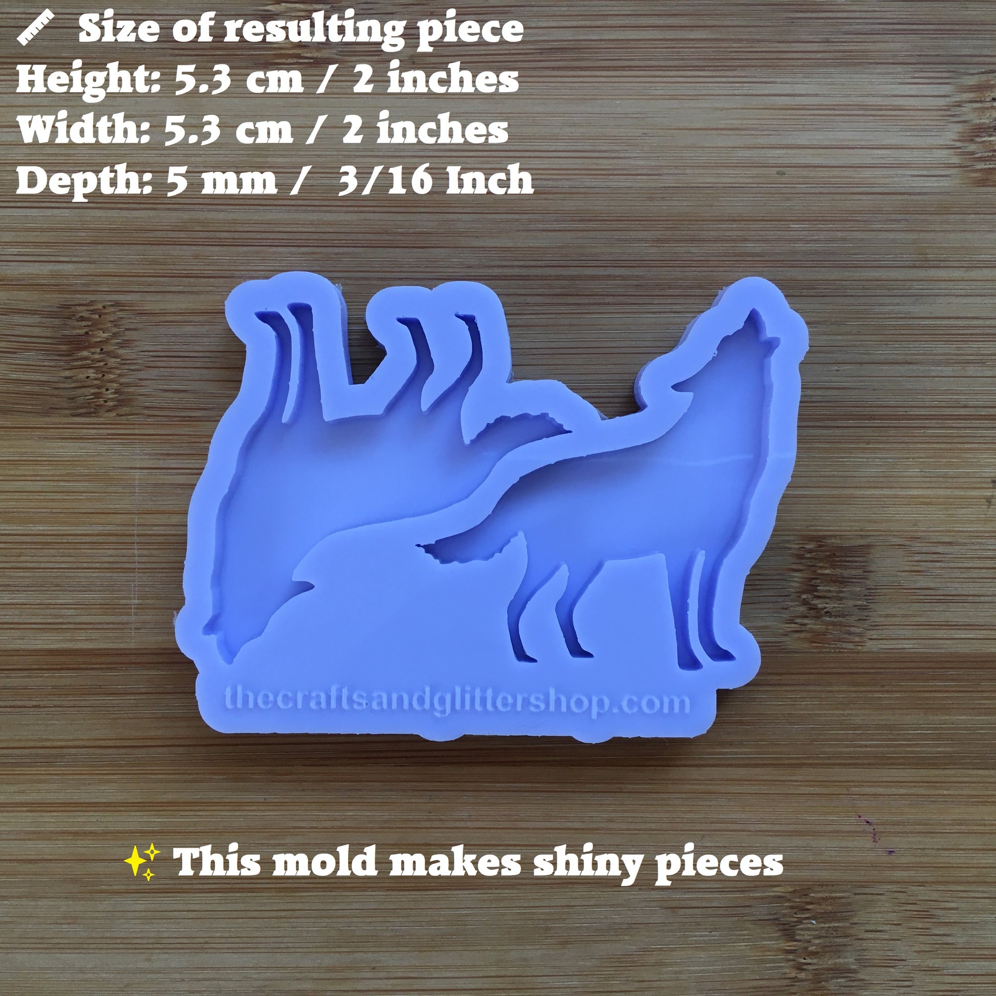 2" Howling Wolf Silicone Mold