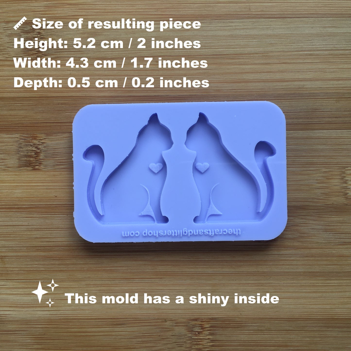 2" Sitting Cat Silhouette Silicone Mold