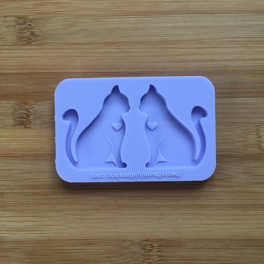 2" Sitting Cat Silhouette Silicone Mold