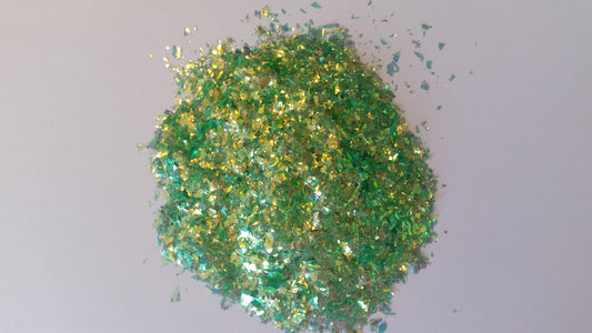 Iridescent Green Cellophane Glitter Flakes - The Crafts and Glitter Shop