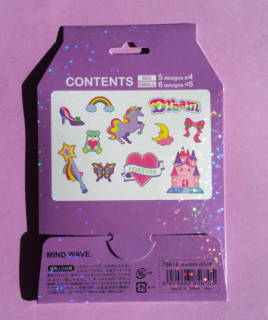 Unicorn Princess Sticker Flakes - 50 pieces Holographic Stickers