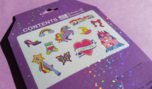 Load image into Gallery viewer, Unicorn Princess Sticker Flakes - 50 pieces Holographic Stickers