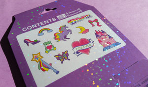 Unicorn Princess Sticker Flakes - 50 pieces Holographic Stickers
