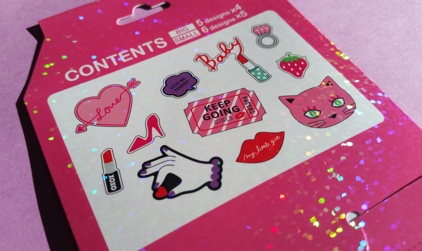 I'm in Love Holographic Sticker Flakes - 50 pieces - The Crafts and Glitter Shop