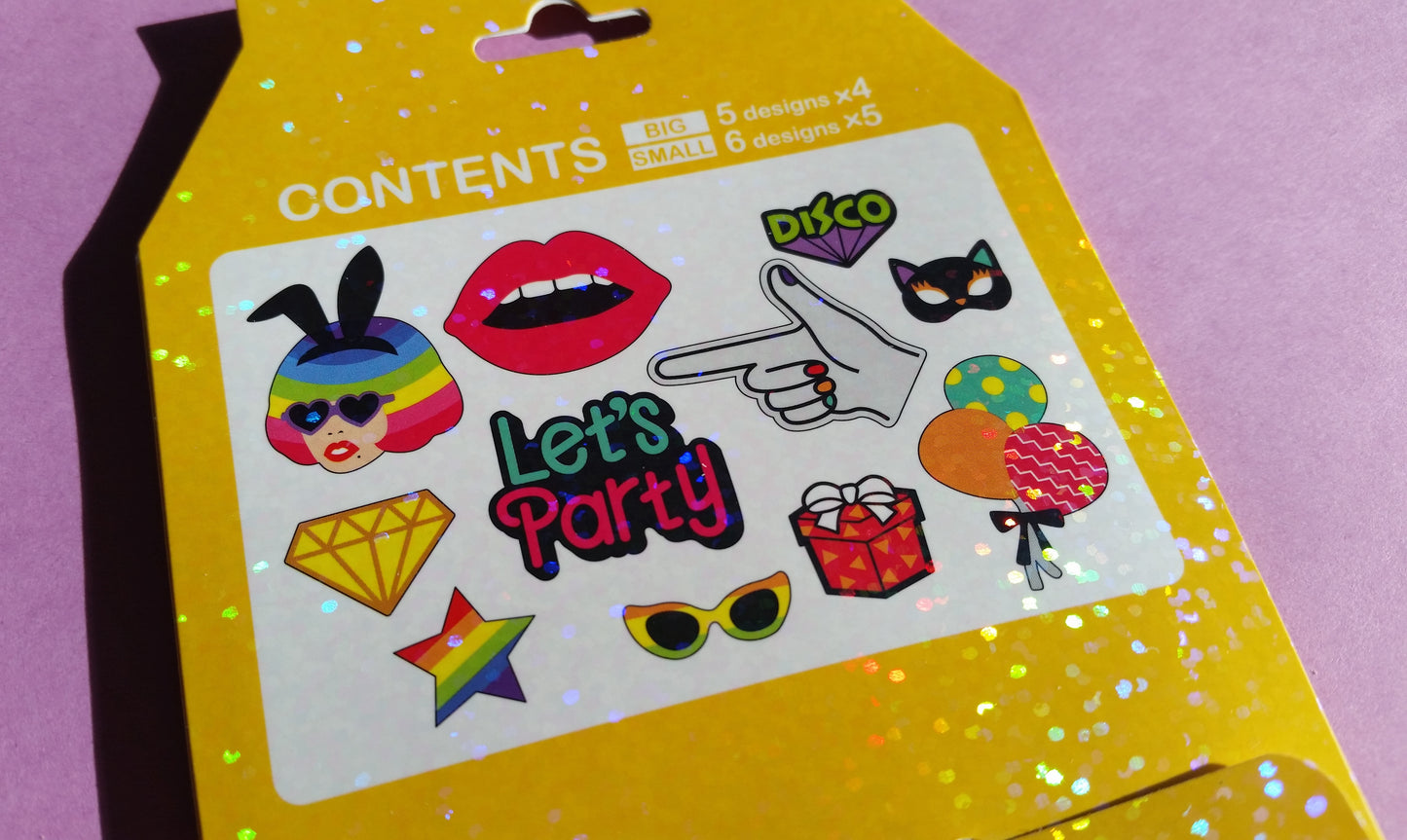 Retro Disco Party Sticker Flakes - 50 pieces - The Crafts and Glitter Shop
