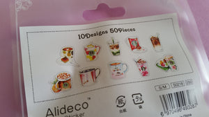 Coffee Cups Sticker Flakes - 50 pieces