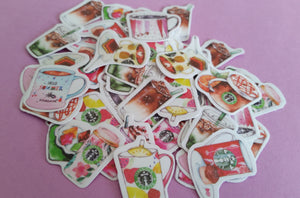 Coffee Cups Sticker Flakes - 50 pieces