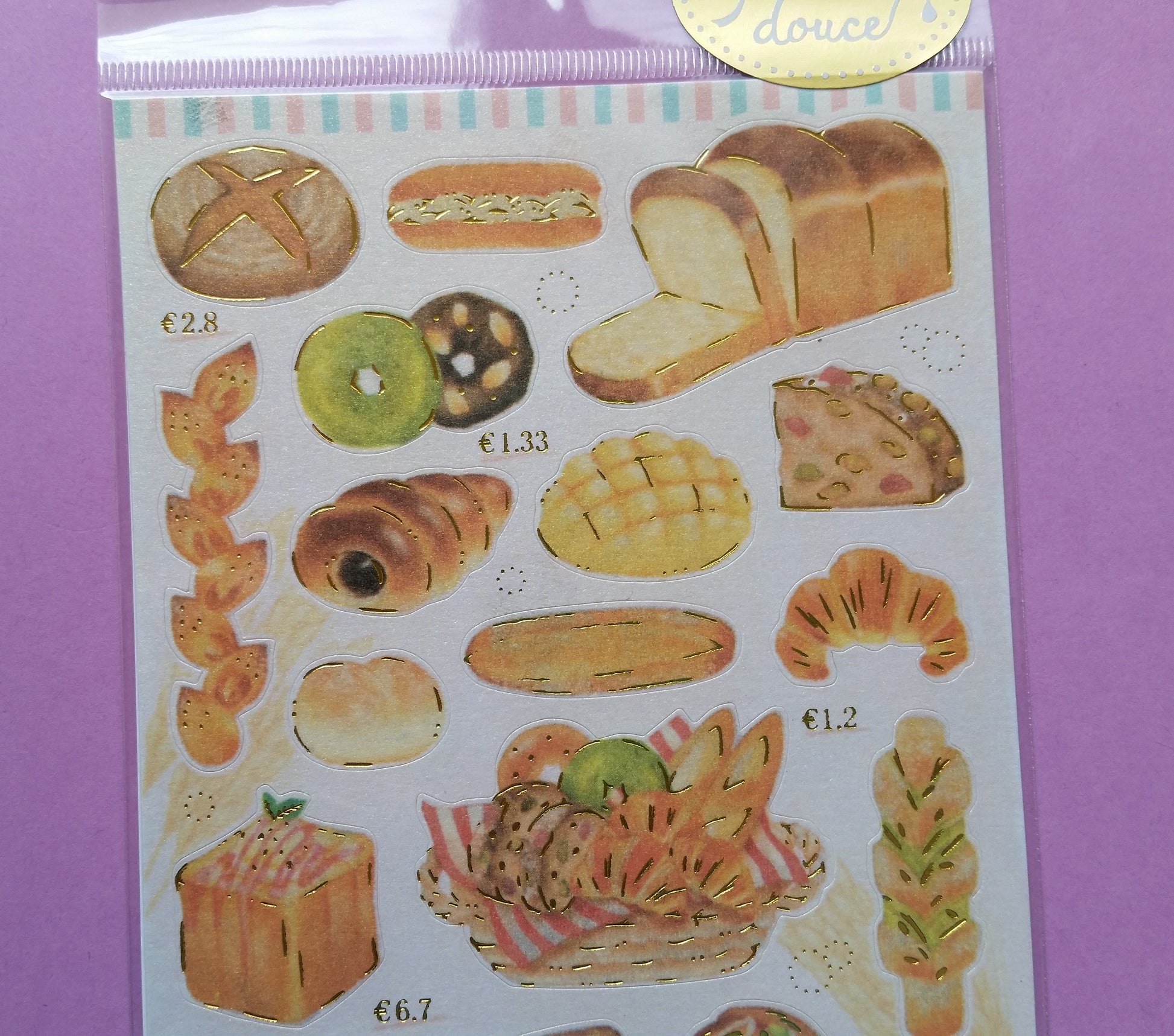 Bakery Pearlescent Stickers - 1 sheet - The Crafts and Glitter Shop
