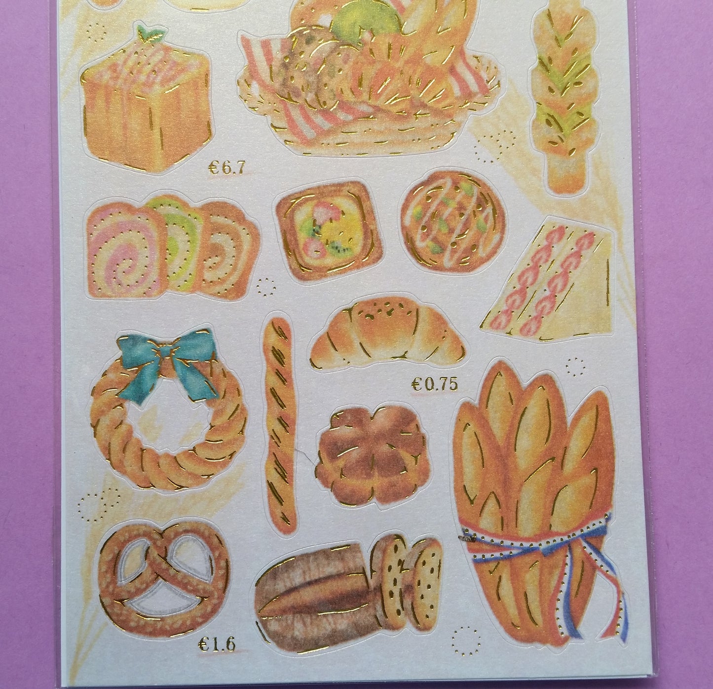 Bakery Pearlescent Stickers - 1 sheet - The Crafts and Glitter Shop