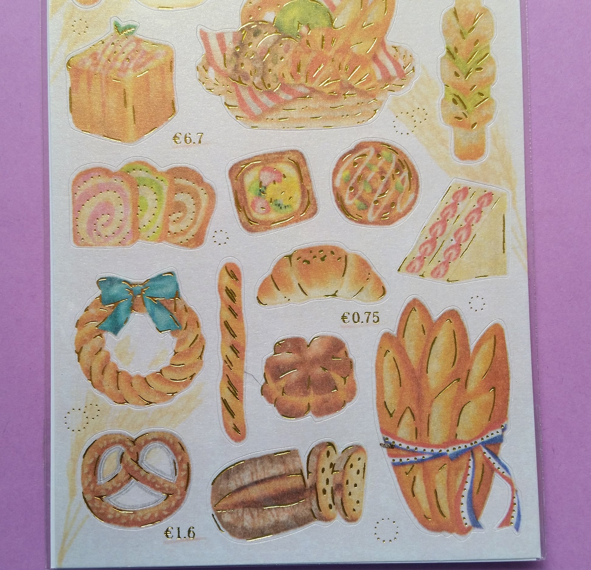 Bakery Pearlescent Stickers - 1 sheet - The Crafts and Glitter Shop