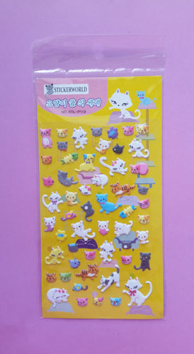 Kittens Puffy Stickers - 1 sheet