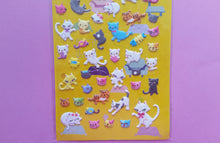 Load image into Gallery viewer, Kittens Puffy Stickers - 1 sheet