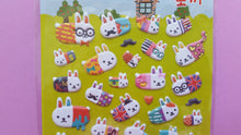 Load image into Gallery viewer, Bunny Rabbit Puffy Stickers - 1 sheet