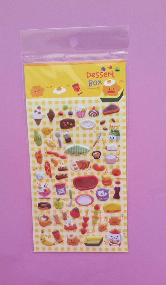 Food Puffy Stickers - 1 sheet - The Crafts and Glitter Shop