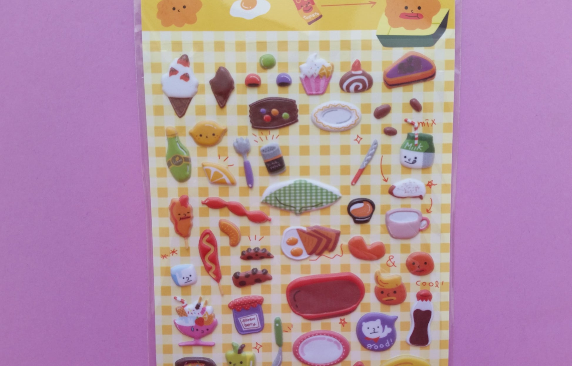 Food Puffy Stickers - 1 sheet - The Crafts and Glitter Shop