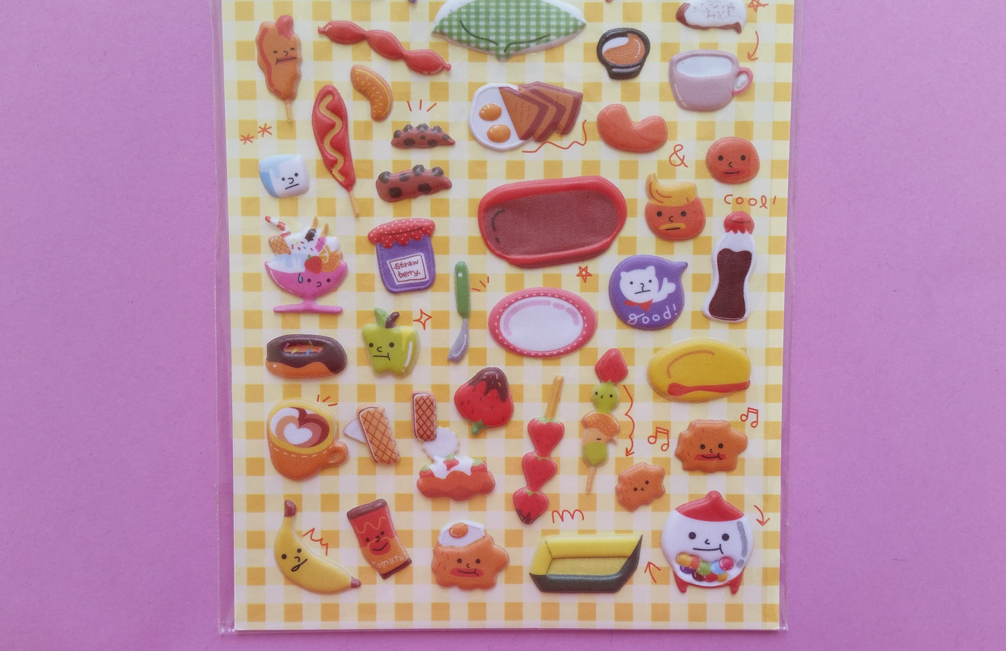 Food Puffy Stickers - 1 sheet - The Crafts and Glitter Shop