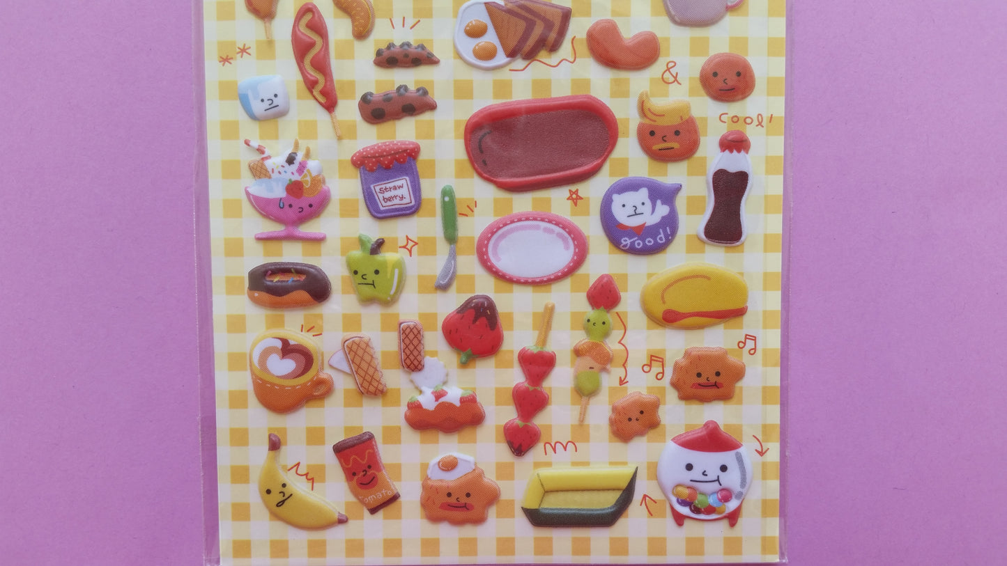 Food Puffy Stickers - 1 sheet - The Crafts and Glitter Shop