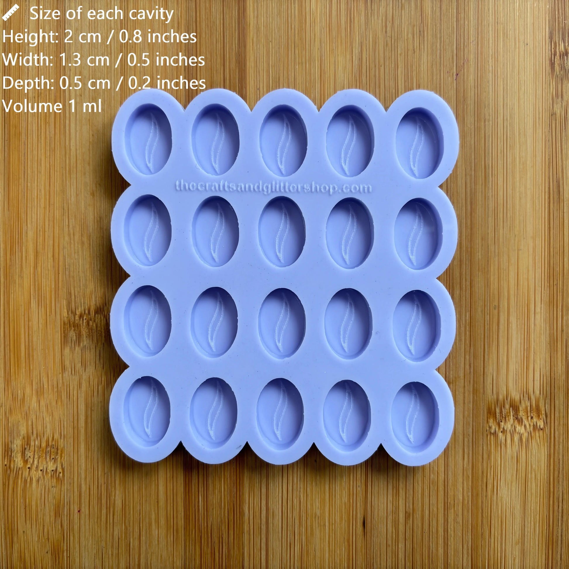 20mm Coffee Bean Silicone Mold - The Crafts and Glitter Shop