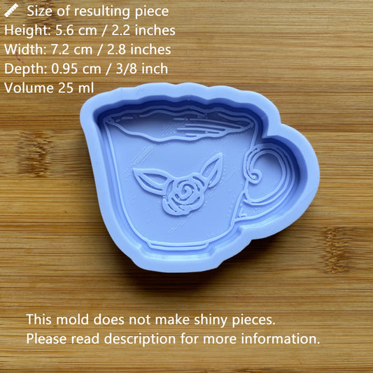 2.8" Floral Teacup Silicone Mold