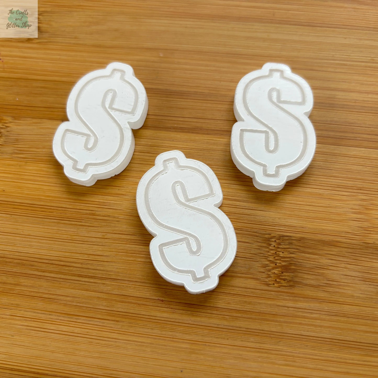 3 pcs Dollar Sign Clear Acrylic Shape - The Crafts and Glitter Shop